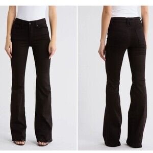 Good American Women's Jeans Good Legs Flare Jeans in Black size 4/27 36" Inseam